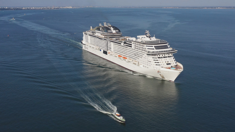 Cruise ship in the sea from Chantiers de l'Atlantique