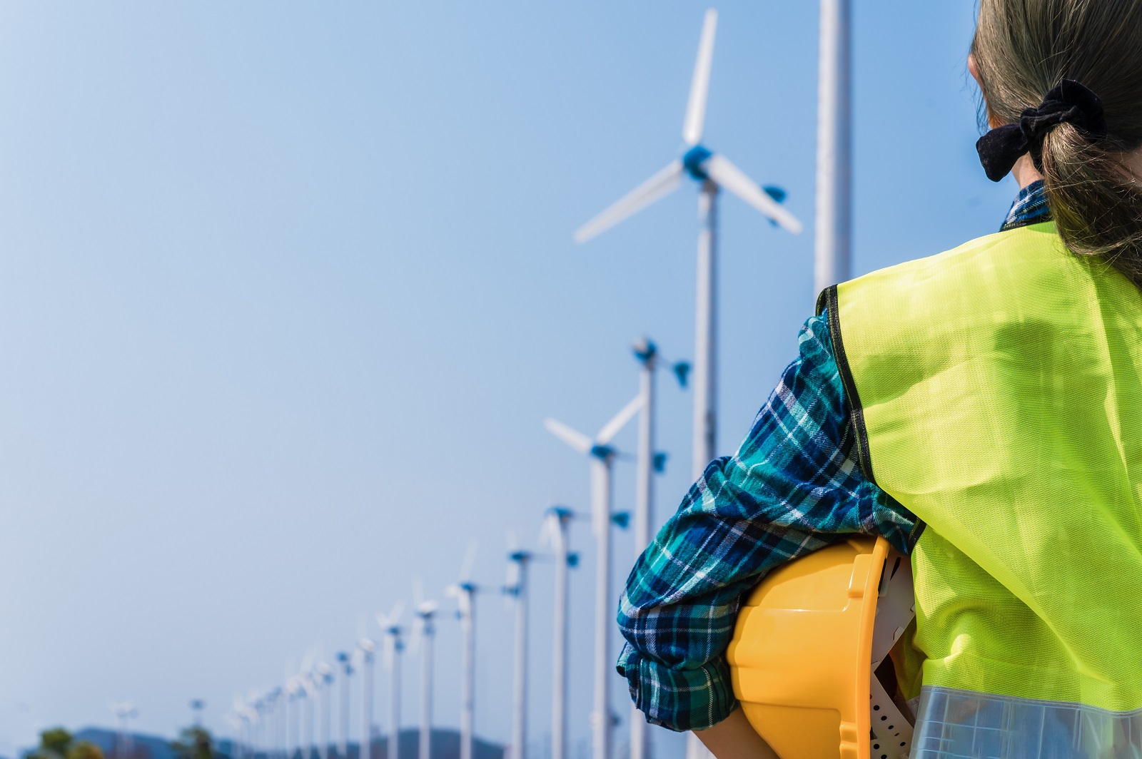 Engineer in a wind farm