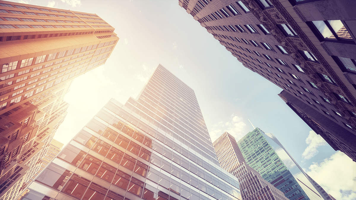 Sunbeams over the skyscrapers