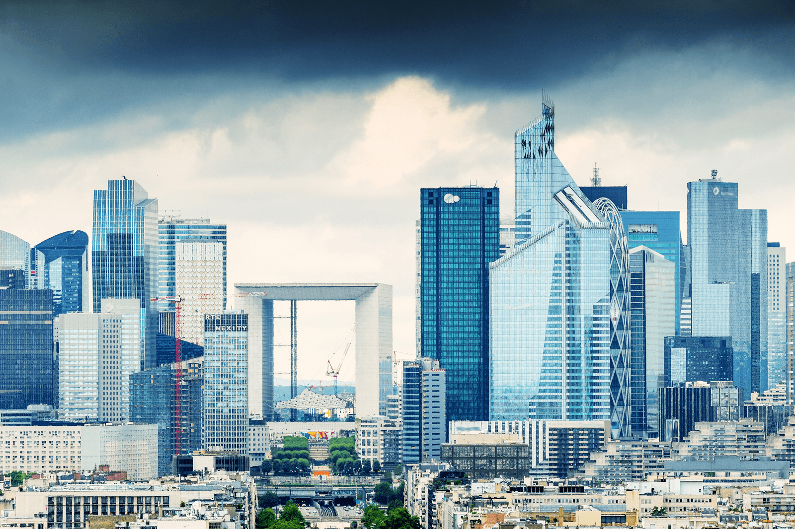 Vue aérienne du quartier des affaires