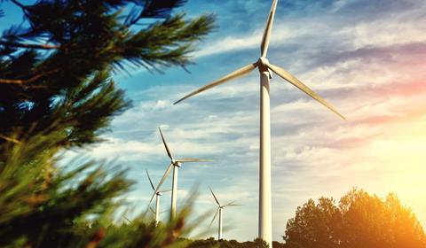  Wind turbine at sunset