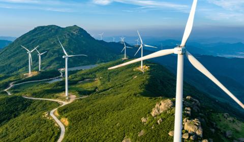 Wind farm on the mountain