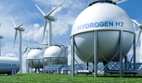 Green hydrogen storage tank integrated with wind and solar power