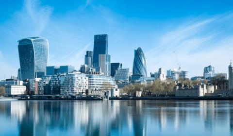 Skyscrapers of the City of London over the Thames