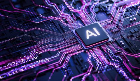 Intelligence Artificielle (IA), processeur sur une carte électronique
