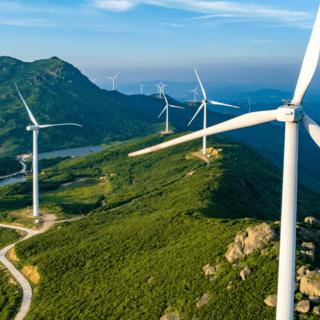 Wind farm on the mountain