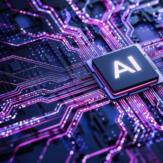 Intelligence Artificielle (IA), processeur sur une carte électronique