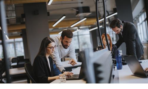 People working on computer