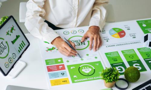 Professional examines environmental social governance data