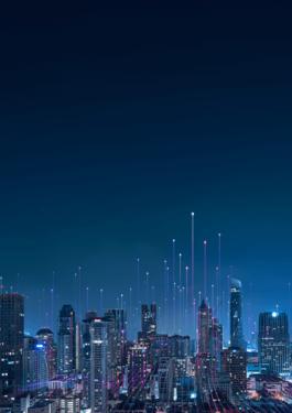 Tech city skyline