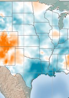 United States Wind Anomaly Map 