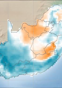 South Africa Wind Anomaly Map