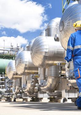 Workers in an industrial plant