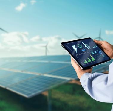 Wind turbine and solar panels powerplant