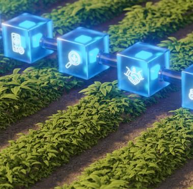 Blockchain agriculture concept